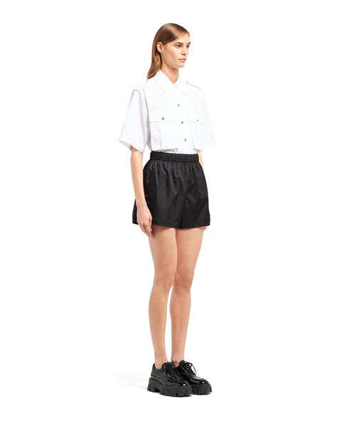 prada renylon shorts|Black Re.